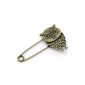 Recreation Creatif 10 Brooches Pin Nursing has Surete Security Couture Colour Bronze Owl Decoration (Jewelry)