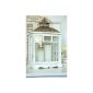 Large country house lantern, lantern in shabby chic white, wood and metal