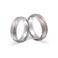 2 noble titanium rings, engagement rings, stainless steel rings with free engraving (jewelry)