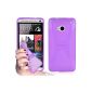 Cadorabo!  TPU Silicone Cases in X-Line Design for HTC ONE (M7 - 1.Generation) in lilac-purple (Electronics)
