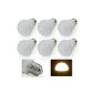 Auralun® 6er E27 socket 9W LED Bulb Ball Economic Energy (Warm white 3000K, SMD5730, 800 Lumen)