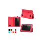 Mulbess® Acer Iconia B1 Case Cover Genuine Leather (Genuine Leather) with Stand + Stylus Pen Premium Acer Iconia B1 Colour Red (Electronics)