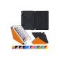 rooCASE Apple iPad Air 2 (2014) 6th Generation iPad 6 Ultra Slim Case Cover - Horizontal Vertical Stand Function Smart Cover Case (Origam 3D) scharwz / orange (Electronics)