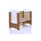 Cot 'ELEPHANT', 120x60, pine engraved with the application with foam mattresses (Baby Care)