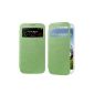Swees® S Case Cover View Flip Cover with window + Screen Protector and PEN for Samsung Galaxy S4 IV i9500 S - Green (Electronics)