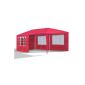 A Barnum JOM 127,129 new red, 3 x 6 m, arbor for celebrations, entertainment and other events, with 6 walls on the sides, 110G PE, waterproof, with tightening cord and hooks (Garden)