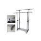 Double clothes rack with two clothes rails clothes rack on wheels (Office supplies & stationery)
