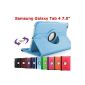 King Cameleon BLUE Samsung Galaxy Tab April 7 inch T2300 / T231 / T235 / T2310 with 1 Pen Pouch Bag Multi Angle Offert- ROTARY 360 - Many colors available - Shell Case PU LEATHER, 360 ° rotation (Office Supplies)