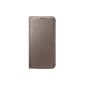 Samsung Leather-Effect Flip Folio Wallet Cover Case Cover in PU leather with credit card pocket for Galaxy S6 - Gold (Accessories)