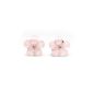 Idin children ear clips - Light pink flowers with rhinestones (size: about 16 x 16 mm) (Jewelry)