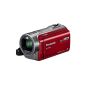 Panasonic HC-V500EG-R Full HD camcorder (7.6 cm (3 inches) touch screen, 1.5 megapixel, 38-fold opt. Zoom, 1Mos sensor, 32mm wide-angle, 2D / 3D conversion) Red (Electronics)
