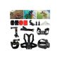 LuxeBell® Accessory kit for GoPro Mounting / Mounting head / wrist / the chest - chest harnesses + helmet strap shaped Base + D + Elastic bracelet etc.  for GoPro HD Hero 1/2/3/4 HERO 3+ (Electronics)