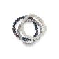 Valero Pearls Set 3 bracelets freshwater cultured white pearls, silver and dark blue - 60,201,782 (Jewelry)