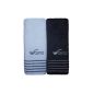 Sauna towel, bath towel, bath towel in a double white / gray, each 80 x 200 cm, quality 500 g / m², 100% cotton