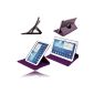 Box Deluxe Rotary Purple Samsung Galaxy Tab 10.1 P5210 P5220 + 3 and PEN FILM OFFERED!  (Electronic devices)