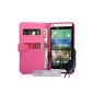 Yousave Accessories HT-DA03-Z411C Case wallet PU / leather with Car Charger for HTC Desire 816 Hot Pink (Accessory)