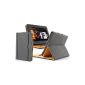 JAMMYLIZARD |. Leather Case Cover for Kindle Fire HD 7 2012 screen protector included (BLACK & BROWN) (Electronics)