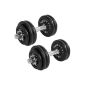MOVIT® Professional Dumbbell Set of cast iron 30kg 2 pieces a 15kg, rod 35 cm x Ø 3 cm STANDARD NORM with Star Collars, incl. 8x 2.5 kg + 4x 1.25 kg weight plates, dumbbells dumbbell weights pair (Misc.)