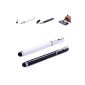 Liamoo 1 x Black + 1 x White stylus pen, stylus & pen for iPhone, iPad, iPod, Galaxy Tab, Galaxy S4, Galaxy S3, BlackBerry Google Nexus, Galaxy Note, Acer, Ipad Mini, HTC, Acer and many other touch screen Cell Phones and Tablets (Electronics)