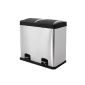 Songmics 48L / 45L / 54L (sizes to choose from, 2/3 buckets) Intelligent Sorting Trash stainless steel recycling bin with pedal 24L and recycling compartment * 2 LTB48L (Kitchen)