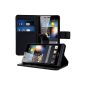 kwmobile® Wallet Case Cover Flip Cover Case for Huawei Ascend P6 card cover and stand function in Black (Wireless Phone Accessory)