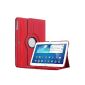 Bestwe 360 ​​Leather Flip Case Cover Case for Samsung Galaxy Tab 3 10.1 with stand function -Multi Color Options (Red) (Electronics)