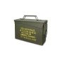 BOX BOX A CALIBRE 30 US ARMY AMMUNITION METAL GREEN KHAKI Miltec 91,592,500 EQUIPMENT USED MILITARY ARMY (Miscellaneous)