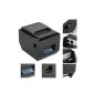 Floureon Black 250mm / sec 80mm Thermal Printer Receipt With AUTO-CUT Function EU (Office Supplies)