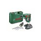 Bosch Uneo cordless hammer drill Home Series + 2 + 4 drill bits + battery and charger + trunk (10.8 V, max. Drilling diameter concrete 10 mm, 1.1 kg) (tool)