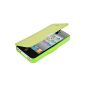 kwmobile® Practical and chic FLIP COVER Cover with magnetic closure for Apple iPhone 4 / 4S in Green Silver (Wireless Phone Accessory)
