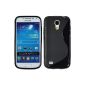 Silicone Case for Samsung Galaxy S4 Mini - S-Style black - Cover PhoneNatic ​​Cover + Protector (Wireless Phone Accessory)