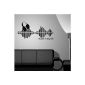 Wall Decal Wall Sticker Music Dance Disco Retro Equalizer - music is my live spell (size = 112x57cm // color = white) (household goods)