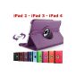 King Cameleon VIOLET color for Apple iPad 2/3/4 - Multi Pouch COVER ROTARY 360 Angle - Many colors available - SMART COVER Shell Case PU LEATHER, 360 ° rotation, Stand, magnetic / magnet to standby - 1 MOVIE OF SCREEN SAVER 1 and PEN AVAILABLE !!!  (Electronic devices)