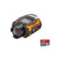 Ricoh WG-M1 Miniature Waterproof Camera + Strap with Carabiner + adhesive + Support Micro SD 16GB 14 Mpix Orange (Electronics)