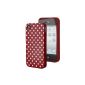 iHarbort Silicone Case Protective Cover Case for Apple iPhone 4S / 4 with small white dots Red (Electronics)