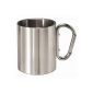 Stainless steel cup Thermo cup Insulated stainless steel mug with carabiner 0.3 l (household goods)