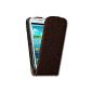OneFlow PREMIUM - Flip Case - Samsung Galaxy S3 mini / mini S3 Value Edition (VE) (GT-i8190 / GT-i8200) - Dark Brown (Electronics)