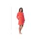Morgenstern, short bathrobe for ladies made of microfiber, 90 cm long, with a shawl collar