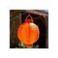 Solar LED Lantern Chinese Orange 20cm Lumineo