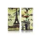 Huawei Ascend G700 leatherette Paris 1889 Design Folding Stand Case Protector Cover Case Flip Case Cover thematys® (Electronics)