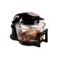 Andrew James - 12L Digital Premium Halogen Oven in Black with Cover + Easily replaceable spare halogen bulb + 2 years warranty + recipe book (in English, 128 pages) - Complete with extension ring (up to 17L), tongs, cake / ice mold, toast grill, baking tray, steam plate , barbecue skewers, high and flat grate - 1400 Watts