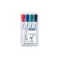 Staedtler 351 WP4 Lumocolor whiteboard markers, 4 pieces in tiltable Staedtler box, assorted colors (Office supplies & stationery)