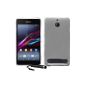 Case Soft Silicone Cover for Sony Xperia E1 TPU Transparent incl.  Screen Protector and Stylus Pen (Electronics)