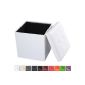Cube stool with upholstered seat - White - Safe foldable storage ottoman - 42 x 42 x 42 cm (W x H) - synthetic leather - VARIOUS COLORS