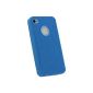 igadgitz Dark Blue Crystal Gel (Thermoplastic Polyurethane TPU) permanent protection Skin Case Cover Skin with mixed Oberflächenstrucktur and with non-slip sides for Apple iPhone 4 HD & 4S 16GB 32GB 64GB + Screen Protector (Wireless Phone Accessory)