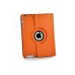 JAMMYLIZARD | 360 degree rotating Leather Case Cover for iPad Air 2013 (5th generation), ORANGE (electronics)