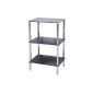 Levv of square side table with 3 shelves (Black / Chrome) (Kitchen)