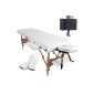 TecTake massage table 7.5cm pure padding + 2 bearing guide rollers + case white