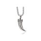 DonDon® Men necklace of stainless steel with a stainless steel style tooth pendant and Velvet Bag (jewelry)