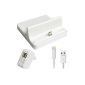 Dock Docking Station Desktop Charger Charging Station + 1 m load cable and 2.1 mA fast charger for iPhone 6 and iPhone 6 IOS8 More!  Italy flair of white (Electronics)